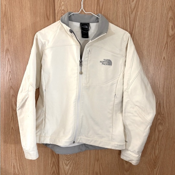 The North Face APEX Bionic White Gray Fleece Waterproof Jacket - Picture 1 of 6
